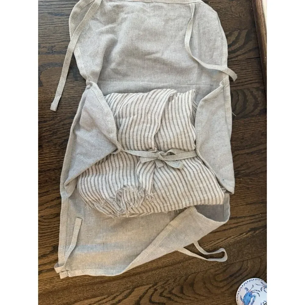 Brunello Cuchinelli Linen Striped Scarf With Fringe NWT $1650